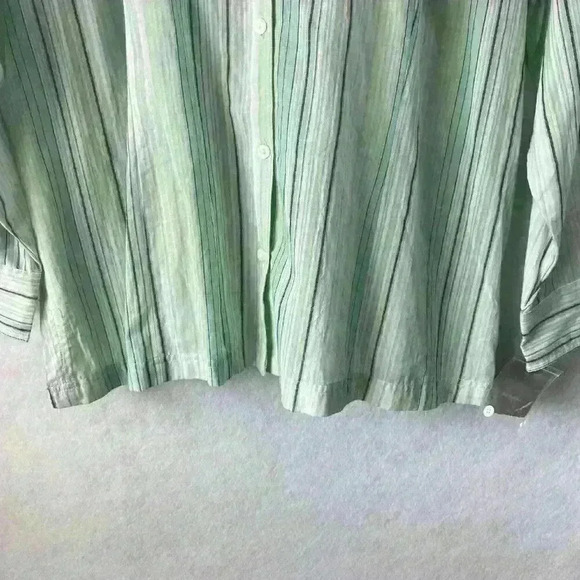 NWT Merona Women's Long Sleeve Button Up Multicolor Striped Cotton Top Size 22W - Picture 5 of 8